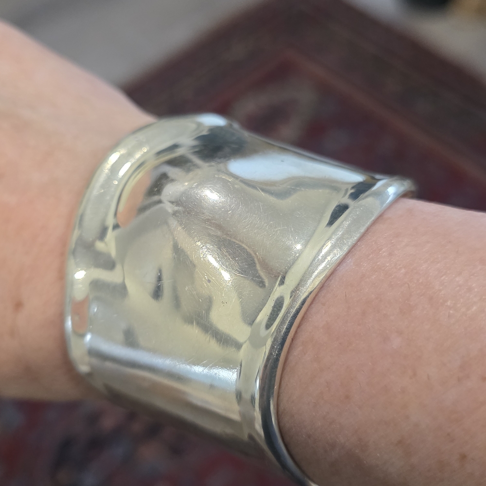 Elsa Peretti Style Sterling Silver Cuff Bracelet